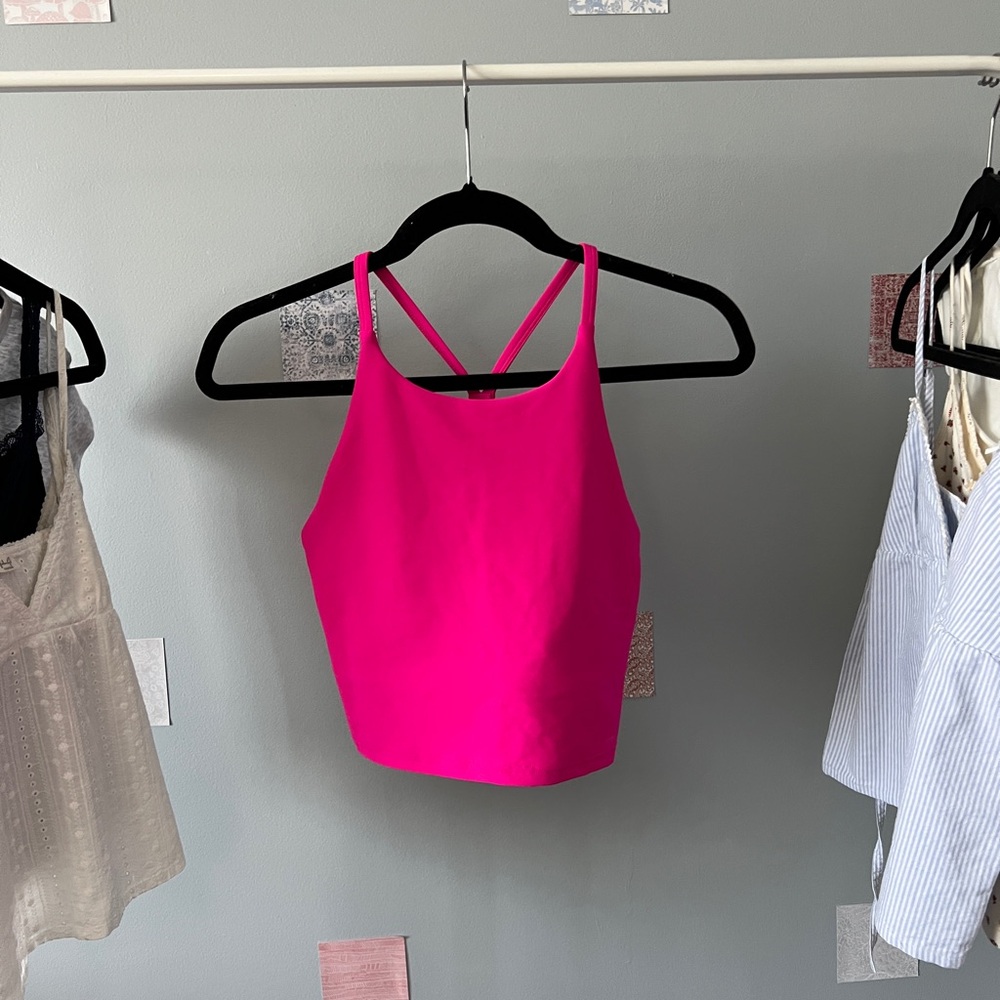 Hot pink cropped athletic tank